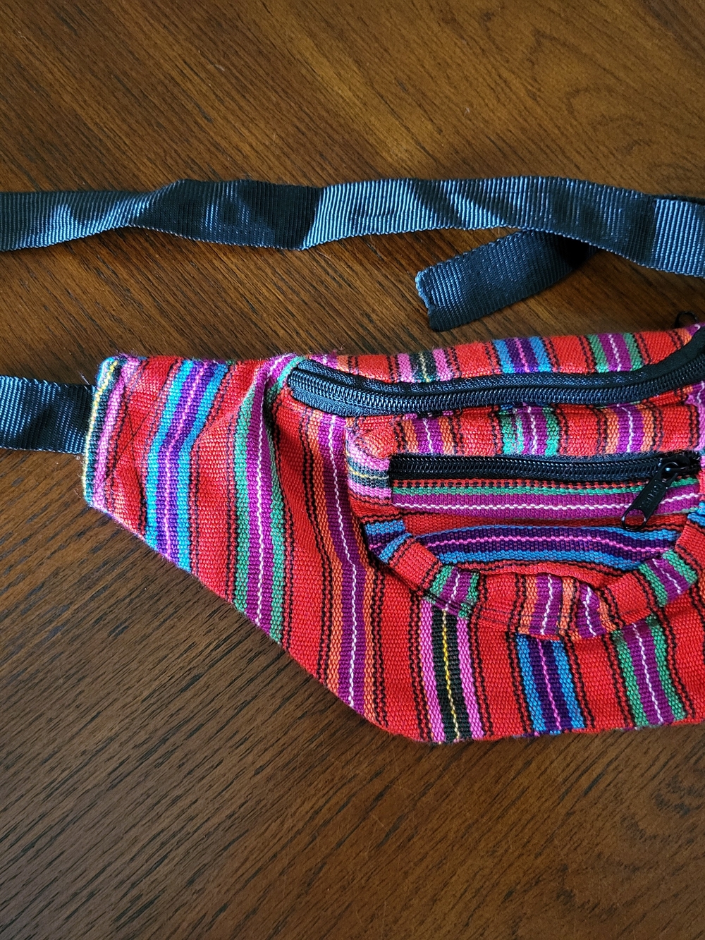 Multicolor Woven Striped Boho Fanny Pack